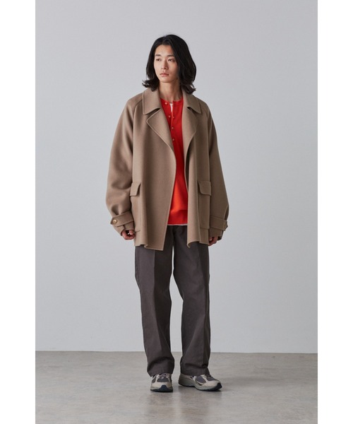 YLEVE(イレーヴ)の「YLEVE / LAMBSWOOL DOUBLE CLOTH BEAVER SHORT CO(ダウンジャケット/コート・メンズ・ブラウン/ネイビー・4/5)」の3枚目の写真