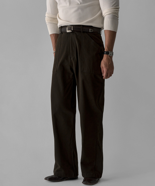 BOWLOW PRODUCT（バウロープロダクト）の「コットンパティグフレアパンツ[ブラウン]（その他パンツ・メンズ・その他・LARGE/MEDIUM/X-LARGE）」の4枚目の写真
