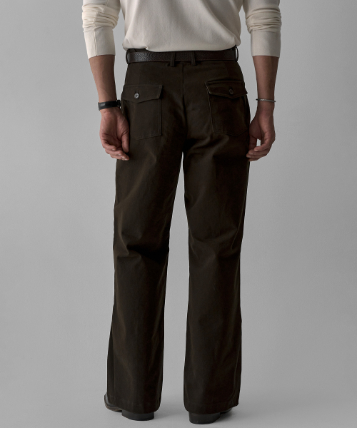 BOWLOW PRODUCT（バウロープロダクト）の「コットンパティグフレアパンツ[ブラウン]（その他パンツ・メンズ・その他・LARGE/MEDIUM/X-LARGE）」の2枚目の写真