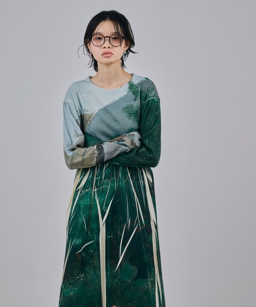NON TOKYO(ノントーキョー)の「NON TOKYO/ノントーキョー/DIRECT PRINT RIB GATHER O/Pダイレクトプリントリブギャザーワンピース(ワンピース・レディース・その他2/その他1・F)」の2枚目の写真