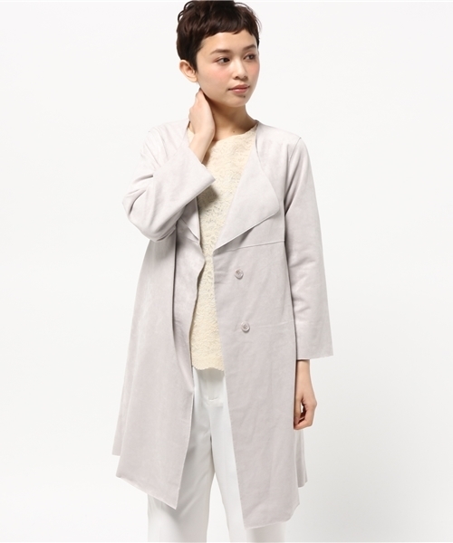 DouDou（ドゥドゥ）の「【DouDou】【再入荷】フェイクスエードコート（その他アウター・レディース・サックスブルー/グレー/キャメル・FREE）」の2枚目の写真