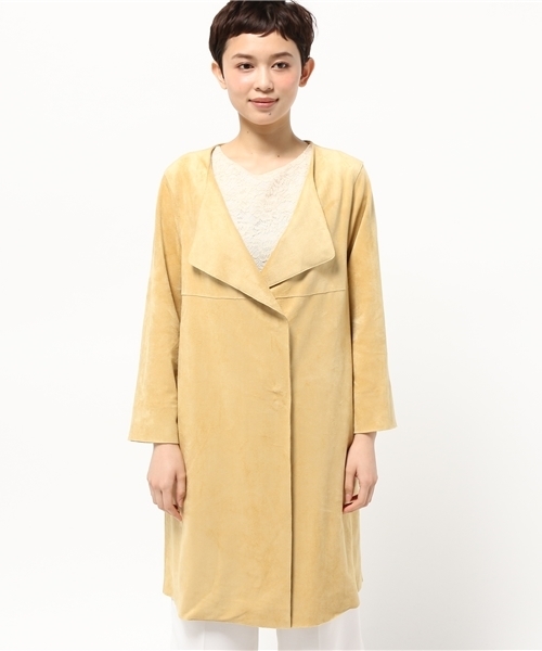 DouDou（ドゥドゥ）の「【DouDou】【再入荷】フェイクスエードコート（その他アウター・レディース・サックスブルー/グレー/キャメル・FREE）」の4枚目の写真