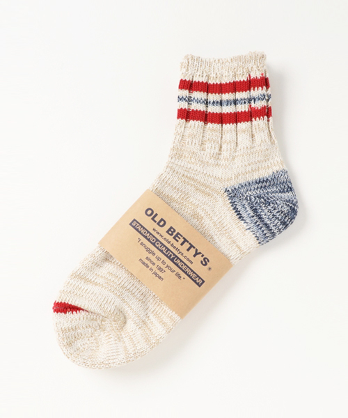 OLD BETTY'S(オールドベティーズ)の「Lady's Short Line Socks (Standard)/ショートラインソックス(ソックス/靴下・レディース・グリーン/ピンク/アイボリー/ブラック/ネイビー/イエロー/レッド/ブルー系その他/マスタード/サックスブルー/ブルー系その他2・S)」の11枚目の写真