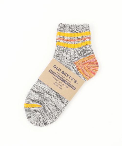 OLD BETTY'S(オールドベティーズ)の「Lady's Short Line Socks (Standard)/ショートラインソックス(ソックス/靴下・レディース・グリーン/ピンク/アイボリー/ブラック/ネイビー/イエロー/レッド/ブルー系その他/マスタード/サックスブルー/ブルー系その他2・S)」の4枚目の写真