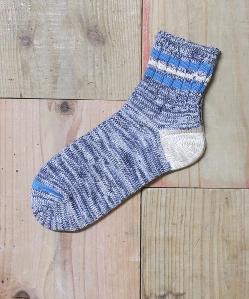 OLD BETTY'S(オールドベティーズ)の「Lady's Short Line Socks (Standard)/ショートラインソックス(ソックス/靴下・レディース・グリーン/ピンク/アイボリー/ブラック/ネイビー/イエロー/レッド/ブルー系その他/マスタード/サックスブルー/ブルー系その他2・S)」の2枚目の写真