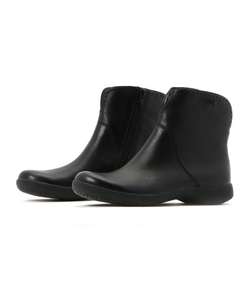 【美品】CAMPER スパイラルコメット ショートブーツ　レザー ブラウン 美品】CAMPER スパイラルコメット ショートブーツ レザー ブラウン