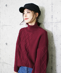 reca | アラン編みベル袖ハイネックニット(ニット/セーター)