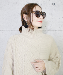 reca | アラン編みベル袖ハイネックニット(ニット/セーター)