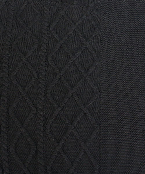 reca（レカ）の「アラン編みベル袖ハイネックニット（ニット/セーター・レディース・レッド系その他/ブラック/ライトベージュ・M）」の12枚目の写真