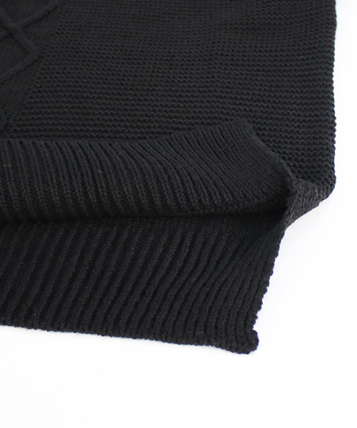 reca（レカ）の「アラン編みベル袖ハイネックニット（ニット/セーター・レディース・レッド系その他/ブラック/ライトベージュ・M）」の14枚目の写真