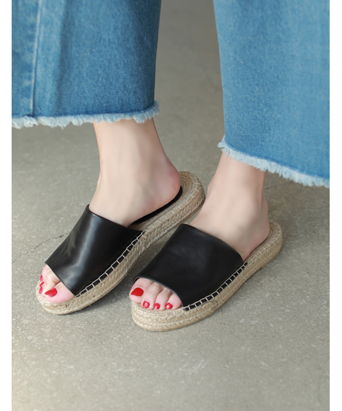 Re:EDIT（リエディ）の「[リエディ]ワンベルトジュートソールサンダルシューズ/サンダル/フラットサンダル（サンダル・レディース・シルバー/ブラック/ゴールド/ブルー系その他/ホワイト・LARGE/SMALL/MEDIUM/X-LARGE）」の2枚目の写真