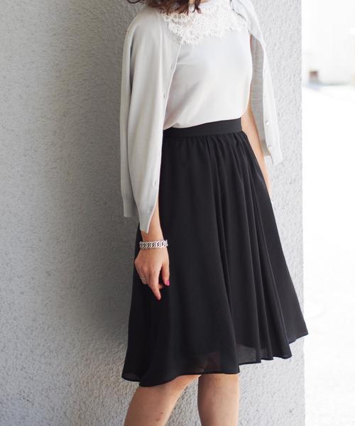 Jewel Changes(ジュエルチェンジズ)の「●JOC 切替 フレアスカート(スカート・レディース・オフホワイト/ブラック/ライトグレー/ブラウン/ライム・FREE)」の2枚目の写真