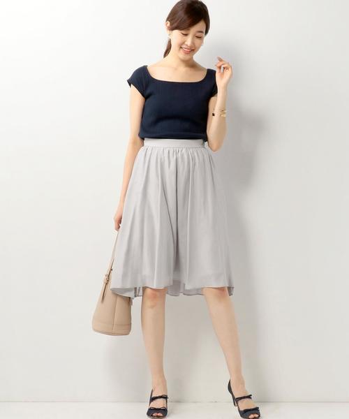 Jewel Changes(ジュエルチェンジズ)の「●JOC 切替 フレアスカート(スカート・レディース・オフホワイト/ブラック/ライトグレー/ブラウン/ライム・FREE)」の6枚目の写真