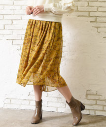 ヴィンテージ風・小花柄アシンメトリースカート