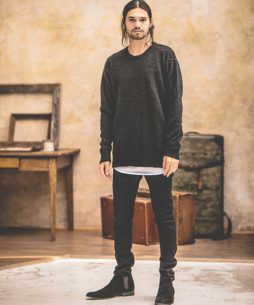 CAMBIO(カンビオ)の「mn1514 - Loose Mohair Knit Pullover ニット(ニット/セーター・メンズ・ホワイト×ブラック/ブラック/レッド系その他/グレー系その他/グレー/グレー系その他2・L/M/S)」の10枚目の写真