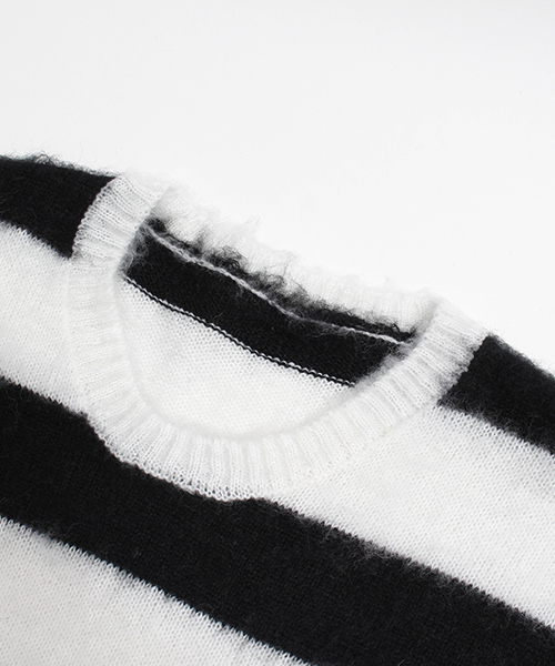 CAMBIO(カンビオ)の「mn1514 - Loose Mohair Knit Pullover ニット(ニット/セーター・メンズ・ホワイト×ブラック/ブラック/レッド系その他/グレー系その他/グレー/グレー系その他2・L/M/S)」の19枚目の写真