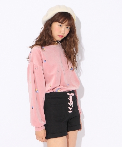 repipi armario（レピピ アルマリオ）の「レースアップＳＰ（デニムパンツ・キッズ・イエロー/ブルー/ブラック/レッド・X-SMALL/SMALL/LARGE/MEDIUM）」の2枚目の写真