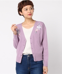 Honeys | 刺繍入りＶカーデ(カーディガン/ボレロ)