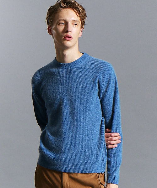 ABAHOUSE（アバハウス）の「ウールラクーンリブ編みニット（ニット/セーター・メンズ・チャコールグレー/ベージュ/カーキ/ブルー・44/46/48）」の4枚目の写真