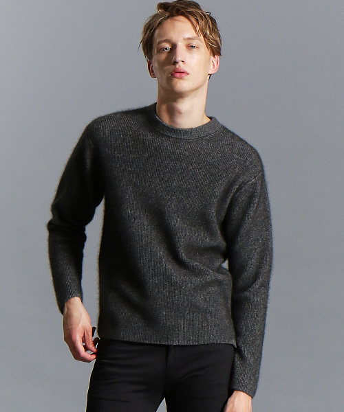 ABAHOUSE（アバハウス）の「ウールラクーンリブ編みニット（ニット/セーター・メンズ・チャコールグレー/ベージュ/カーキ/ブルー・44/46/48）」の5枚目の写真