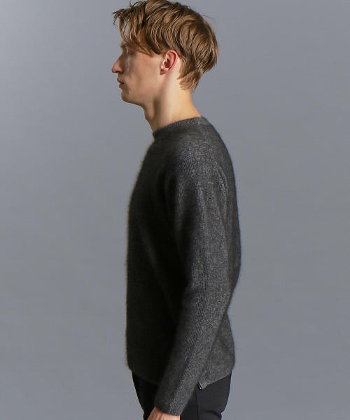 ABAHOUSE（アバハウス）の「ウールラクーンリブ編みニット（ニット/セーター・メンズ・チャコールグレー/ベージュ/カーキ/ブルー・44/46/48）」の6枚目の写真