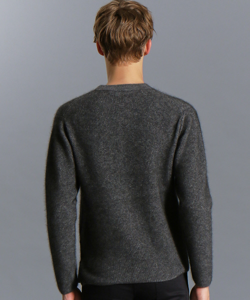 ABAHOUSE（アバハウス）の「ウールラクーンリブ編みニット（ニット/セーター・メンズ・チャコールグレー/ベージュ/カーキ/ブルー・44/46/48）」の7枚目の写真