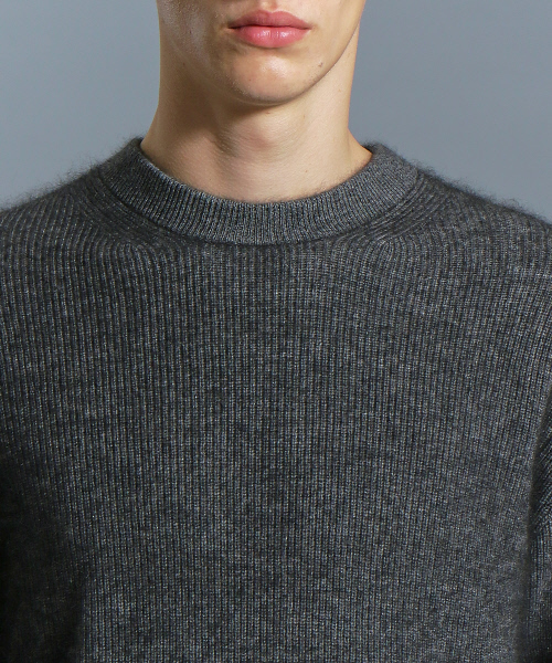 ABAHOUSE（アバハウス）の「ウールラクーンリブ編みニット（ニット/セーター・メンズ・チャコールグレー/ベージュ/カーキ/ブルー・44/46/48）」の8枚目の写真