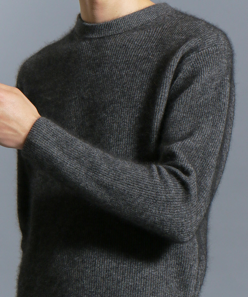 ABAHOUSE（アバハウス）の「ウールラクーンリブ編みニット（ニット/セーター・メンズ・チャコールグレー/ベージュ/カーキ/ブルー・44/46/48）」の10枚目の写真