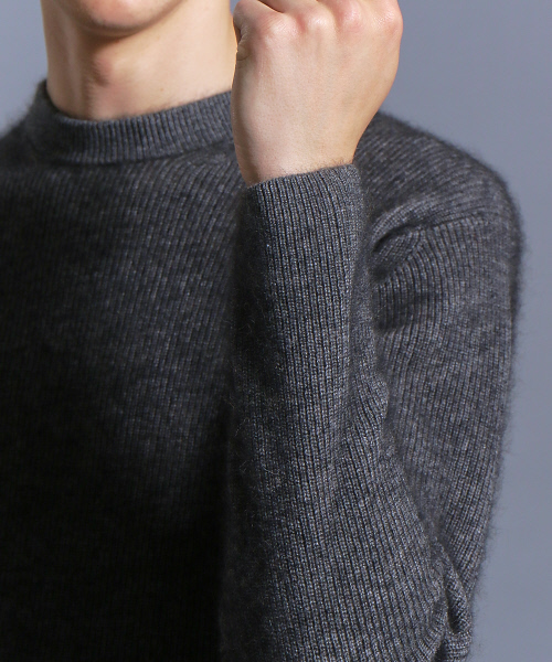 ABAHOUSE（アバハウス）の「ウールラクーンリブ編みニット（ニット/セーター・メンズ・チャコールグレー/ベージュ/カーキ/ブルー・44/46/48）」の11枚目の写真