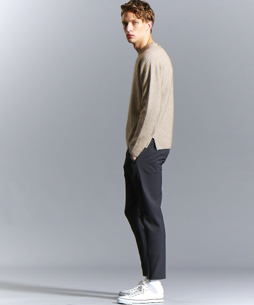 ABAHOUSE（アバハウス）の「ウールラクーンリブ編みニット（ニット/セーター・メンズ・チャコールグレー/ベージュ/カーキ/ブルー・44/46/48）」の16枚目の写真