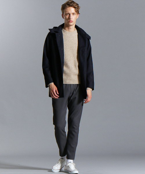 ABAHOUSE（アバハウス）の「ウールラクーンリブ編みニット（ニット/セーター・メンズ・チャコールグレー/ベージュ/カーキ/ブルー・44/46/48）」の17枚目の写真