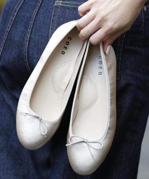 coen（コーエン）の「【CM着用アイテム】バレエフラットシューズ（バレエシューズ・レディース・ブラック/レッド/シルバー・LARGE/MEDIUM/SMALL/X-LARGE）」の3枚目の写真