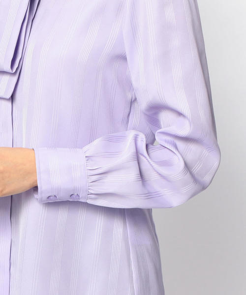 NARACAMICIE（ナラカミーチェ）の「ランダムストライプボウタイ長袖ブラウス（シャツ/ブラウス・レディース・ホワイト/ピンク/パープル/ネイビー・LARGE/MEDIUM/SMALL/X-LARGE）」の16枚目の写真