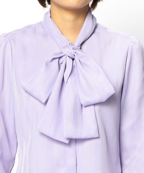 NARACAMICIE（ナラカミーチェ）の「ランダムストライプボウタイ長袖ブラウス（シャツ/ブラウス・レディース・ホワイト/ピンク/パープル/ネイビー・LARGE/MEDIUM/SMALL/X-LARGE）」の18枚目の写真