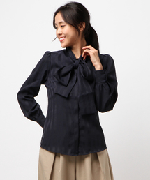 NARACAMICIE | ランダムストライプボウタイ長袖ブラウス(シャツ/ブラウス)