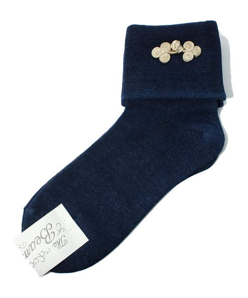 BEAMS BOY(ビームスボーイ)の「△BEAMS BOY / インディゴ チャイナソックス(ソックス/靴下・レディース・ベージュ/ダークグリーン/ネイビー・ONE SIZE)」の2枚目の写真
