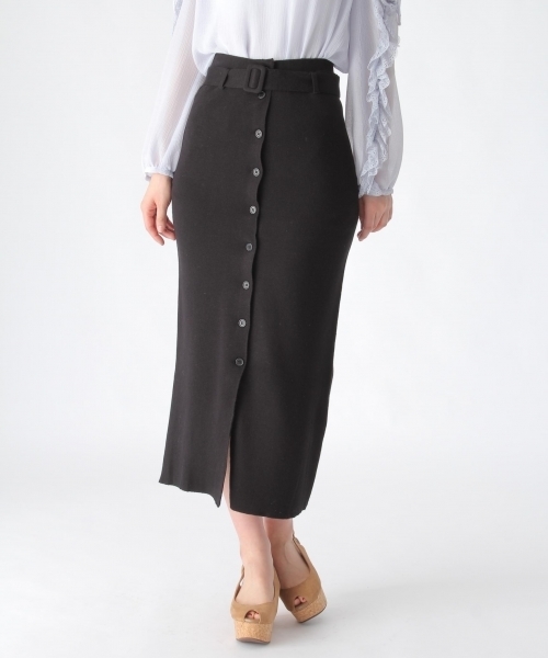 mysty woman（ミスティウーマン）の「ミラノリブナロータイトスカート（スカート・レディース・グリーン/トップグレー/ブラック・ﾌﾘ-）」の2枚目の写真