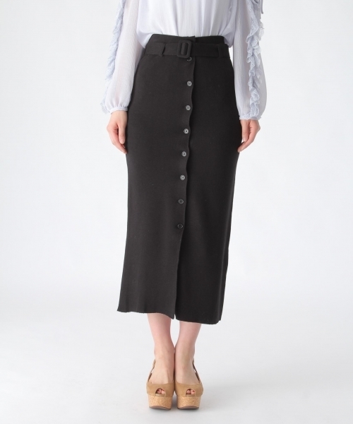 mysty woman（ミスティウーマン）の「ミラノリブナロータイトスカート（スカート・レディース・グリーン/トップグレー/ブラック・ﾌﾘ-）」の16枚目の写真