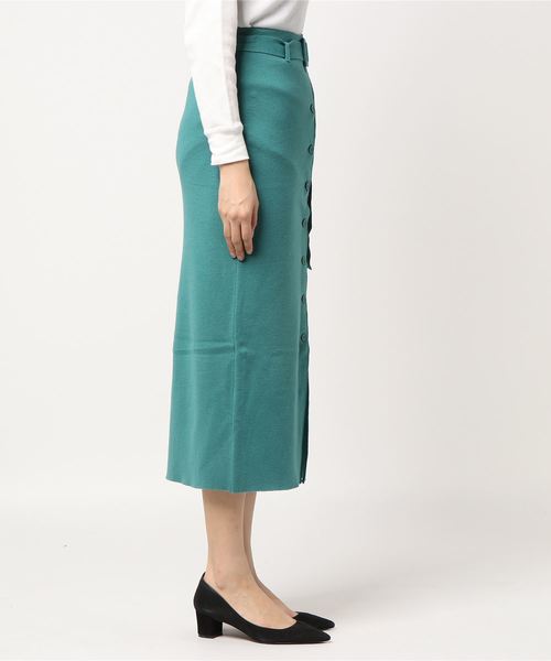 mysty woman（ミスティウーマン）の「ミラノリブナロータイトスカート（スカート・レディース・グリーン/トップグレー/ブラック・ﾌﾘ-）」の4枚目の写真