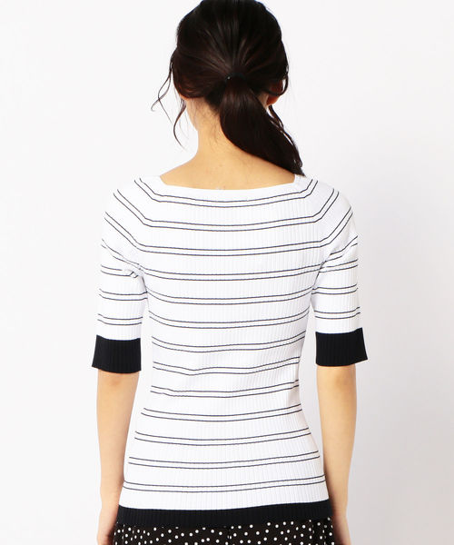 SHIPS(シップス)の「PrimaryNavyLabel:スクエアネックリブプルオーバー(Tシャツ/カットソー・レディース・ホワイト系その他/オフホワイト/ブルー/ブラック・36/38)」の13枚目の写真
