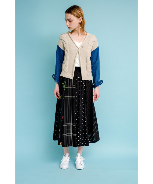 DOLLUPOOPS(ドールアップウップス)の「<doll up oops> 4tex ボタニカル×ドット フレアースカート(スカート・レディース・ホワイト/ブラック・38)」の10枚目の写真