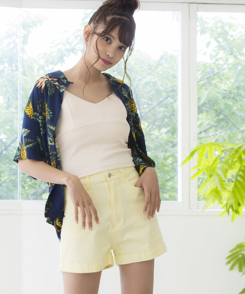 WEGO(ウィゴー)の「WEGO/デイリーハイウエストショーツ(その他パンツ・レディース・ホワイト/ブラック/グリーン系その他/ライトイエロー/ライトパープル/ライトピンク・LARGE/SMALL/MEDIUM)」の6枚目の写真