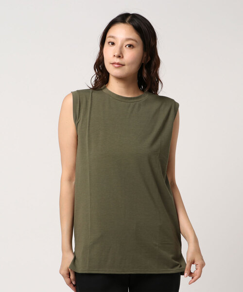 Pierrot（ピエロ）の「ノースリーブタンクトップ（タンクトップ・レディース・ブラウン系その他/カーキ/ネイビー/ピンク系その他/オフホワイト/ブラック/杢グレー/ブラウン/オレンジ系その他/グリーン系その他/ブルー系その他/ライトグレー/ミント/モカ/ピンクベージュ/グリーン系その他2/ラベンダー/イエロー/ロイヤルブルー/ホワイト×ブラック/ピンク系その他2/チャコール・L/M/LL）」の10枚目の写真