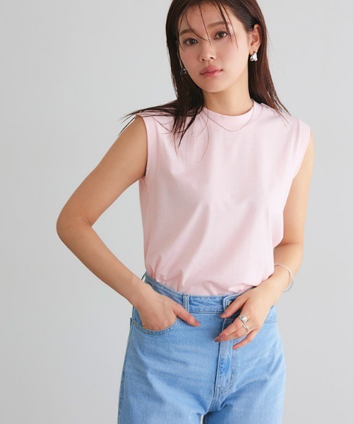 Pierrot（ピエロ）の「ノースリーブタンクトップ（タンクトップ・レディース・ブラウン系その他/カーキ/ネイビー/ピンク系その他/オフホワイト/ブラック/杢グレー/ブラウン/オレンジ系その他/グリーン系その他/ブルー系その他/ライトグレー/ミント/モカ/ピンクベージュ/グリーン系その他2/ラベンダー/イエロー/ロイヤルブルー/ホワイト×ブラック/ピンク系その他2/チャコール・L/M/LL）」の21枚目の写真