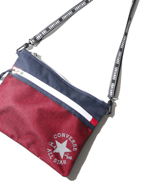 CONVERSE（コンバース）の「∴WEGO/CONVERSE別注サコッシュ（ショルダーバッグ・メンズ・ホワイト/ブラック/トリコロール・FREE）」の3枚目の写真