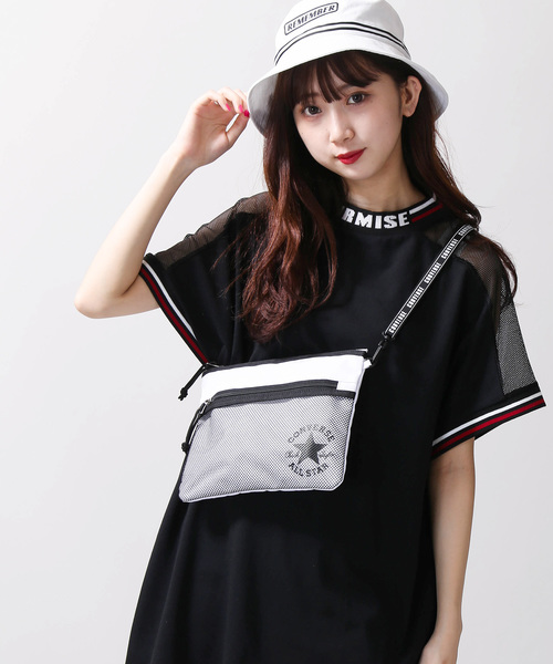 CONVERSE（コンバース）の「∴WEGO/CONVERSE別注サコッシュ（ショルダーバッグ・メンズ・ホワイト/ブラック/トリコロール・FREE）」の6枚目の写真