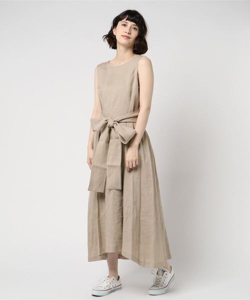 RIVE DROITE(リヴドロワ)の「リネンワンピース(ワンピース・レディース・ベージュ/ネイビー・FREE)」の2枚目の写真