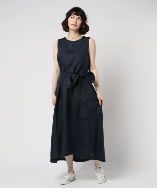 RIVE DROITE(リヴドロワ)の「リネンワンピース(ワンピース・レディース・ベージュ/ネイビー・FREE)」の1枚目の写真