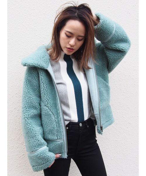 MURUA（ムルーア）の「リバーシブルルーズブルゾン（ブルゾン・レディース・ブラック/グリーン/アイボリー/ブラウン/ピンク・FREE）」の21枚目の写真