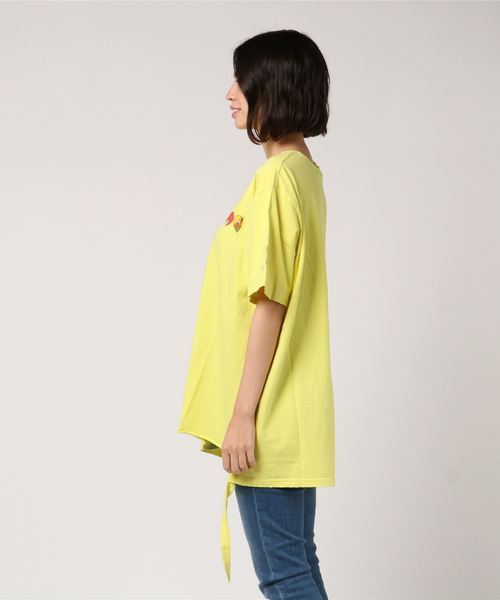 PUNYUS（プニュズ）の「FUGUクラッシュＴシャツ（Tシャツ/カットソー・レディース・ピンク/イエロー/ホワイト/ブラック・3/4）」の5枚目の写真